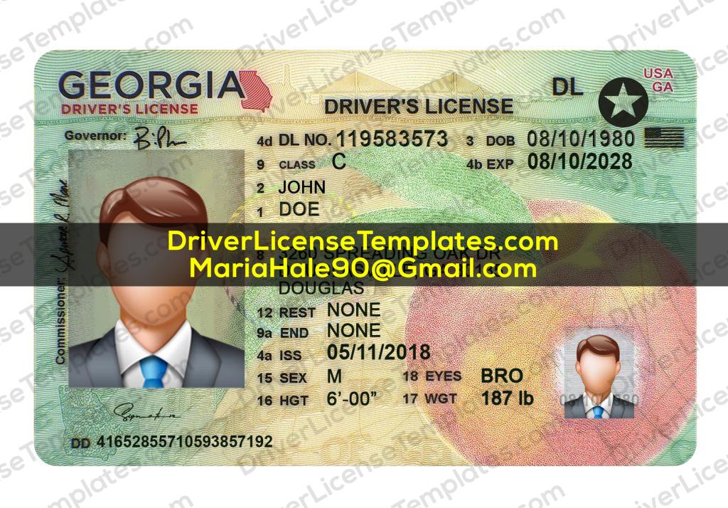 Georgia Drivers License Template PSD 2026