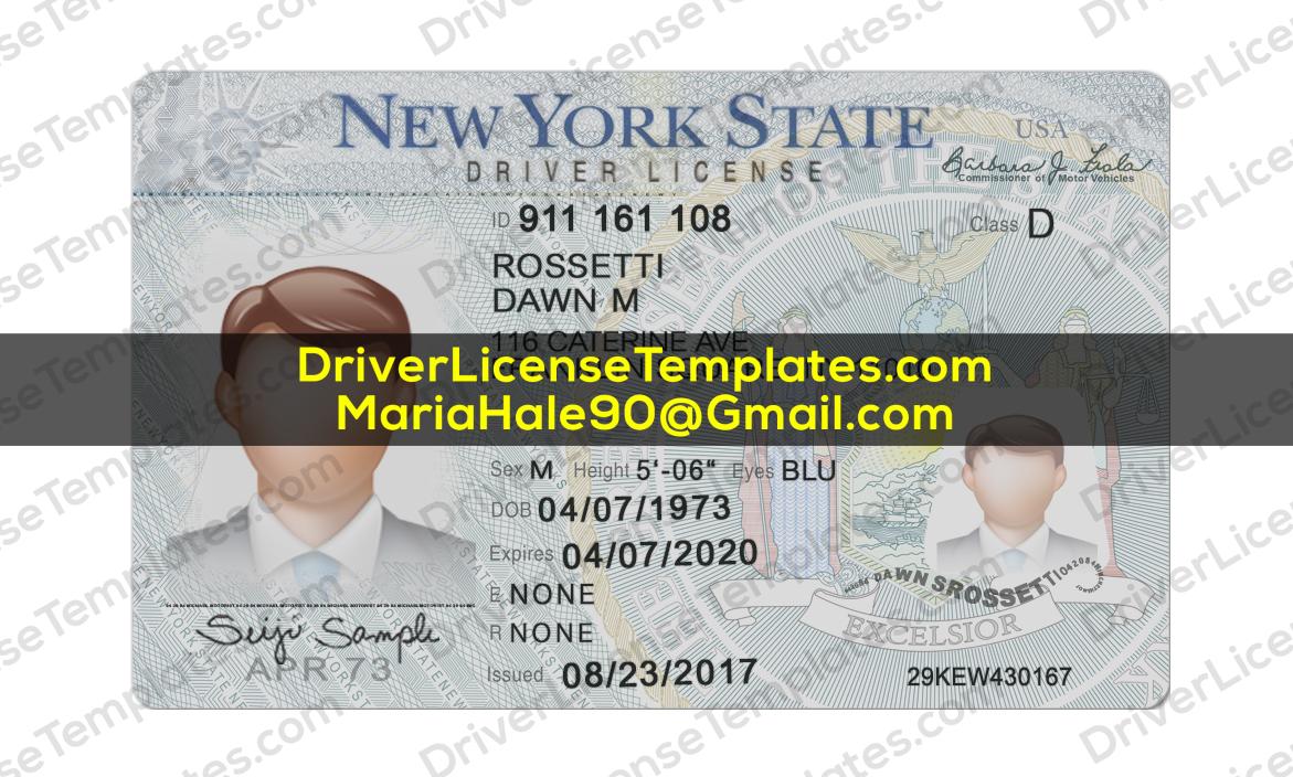 New York Drivers License Template PSD 2026